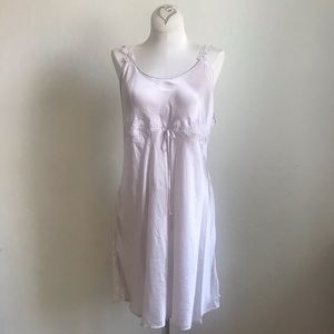 NK Romance 100% Silk Chemise Robe Nightie Lingerie Slip Dress One Piece Pink M